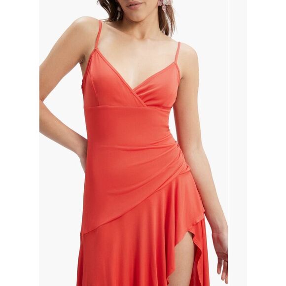 NWT Bardot sorella jersey midi dress in fire red Size 4 - Picture 4 of 10